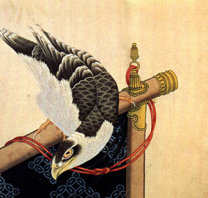 hawk-on-a-ceremonial-stand