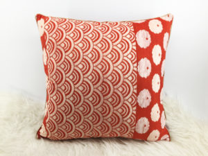 Japanese Cushion, Red Velvet Cushion 3
