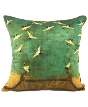 Cranes Green Cushion