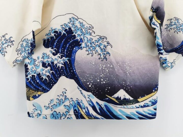 Kimono cardigan - Vague kanagawa noire
